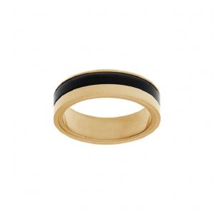 Bague Thabora homme acier PVD doré et noir T160586J-58