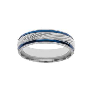 Bague Thabora homme acier griffé PDV bleu T160436B-60