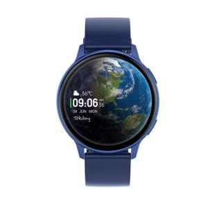 Montre TEKDAY Ronde connectée unisexe boîtier bleu,silicone bleu 656540