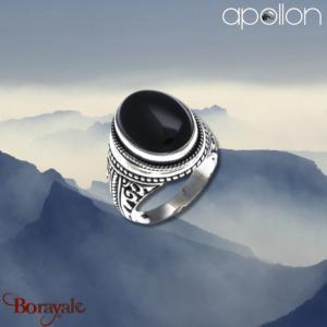 Chevalière APOLLON argent et Onyx Homme  HH107-60 Taille 60