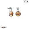 Boucles d'oreilles Œil de tigre Acier Yola Nature femme