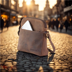 Sac bandoulière KASZER collection Wyoming brun naturel moyen 20622-C6