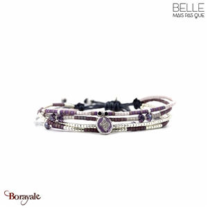 Bracelet Belle mais pas que, Violette de parme, Parme - Gris - Argenté