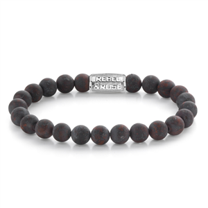 Bracelet Rebel & Rose Sucre roux mat - 8mm L, Homme RR-80075-S-L