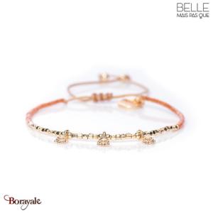 Bracelet Belle mais pas que, Peach Nougat, Perles de miyuki dorées à l'or fin