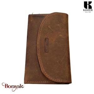 Porte monnaie - cartes - clés KASZER collection Oregon Marron naturel 500804-MC6