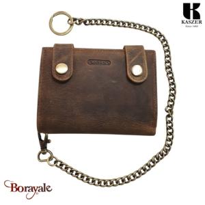 Portefeuille à chaîne moto KASZER collection Oregon Marron naturel 581704-MC6