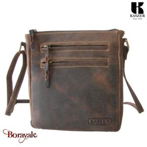 Sac bandoulière KASZER collection Wyoming brun naturel moyen 20616-C6