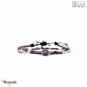 Bracelet Belle mais pas que, Violette de parme, Parme - Gris - Argenté