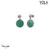 Boucles d'oreilles Malachite Acier Yola Nature femme