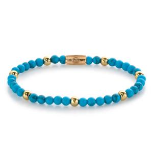 Bracelet Rebel & Rose Turquoise Delight - 4 mm plaqué or jaune 18 ct S, Femme RR