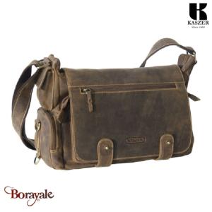 Besace Gibecière KASZER collection Wyoming brun naturel moyen 20610-C6