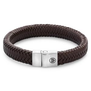 Bracelet Rebel & Rose Chevrons Full Metal Marron Mat M, Homme RR-M0022-S-M