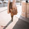 Cartable Serviette KASZER collection Nevada Marron naturel clair touché velours