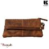 Pochette à dragonne KASZER collection Nevada Marron naturel clair touché velours