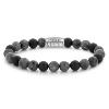 Bracelet Rebel & Rose Roches Grises - 8mm M, Homme RR-80069-S-M