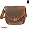 Sac bandoulière KASZER collection Nevada Marron naturel clair touché velours 208