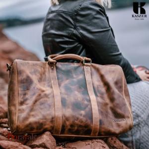 Sac de voyage - sport KASZER collection Nevada Marron naturel clair touché velou