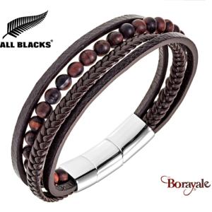 Bracelet All Blacks bijoux Homme acier 4 rangs 682439