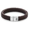 Bracelet Rebel & Rose Chevrons Full Metal Marron Mat M, Homme RR-M0022-S-M