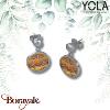 Boucles d'oreilles Œil de tigre Acier Yola Nature femme