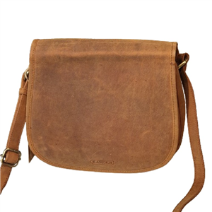 Sac bandoulière KASZER collection Nevada Marron naturel clair touché velours 200