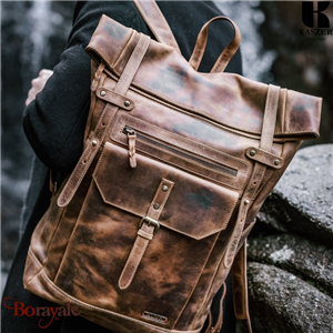 Sac à dos KASZER collection Nevada Marron naturel clair touché velours 20845-C6