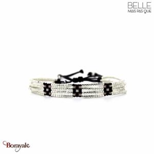 Bracelet Belle mais pas que, Velours noir, Argenté et noir