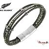 Bracelet All Blacks bijoux Homme cuir et perles 3 rangs 682424