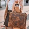 Cartable Serviette KASZER collection Nevada Marron naturel clair touché velours