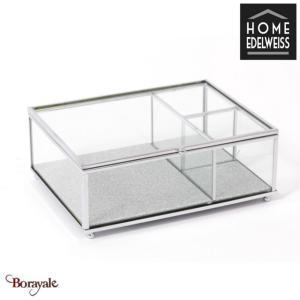 Coffret Home Edelweiss Transparence Décoration : Coffret Bijoux 3 Cases SD949