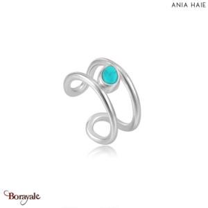 Bague d'oreille Ania Haie Turning Tide Turquoise argent 925° plaqué rhodium de h