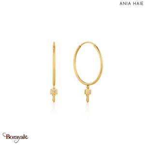 Boucles d'oreilles Ania Haie Under Lock & Key plaqué or 14 carats sur argent E03