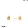 Boucles d'oreilles Ania Haie Under Lock & Key plaqué or 14 carats sur argent E03