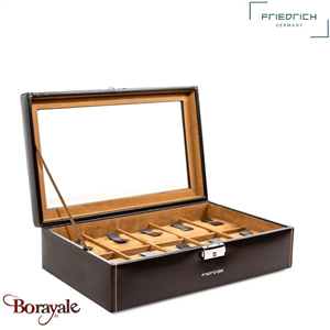 Coffret boite 10 montres, Friederich 1923 série Bond, marron 20084-3