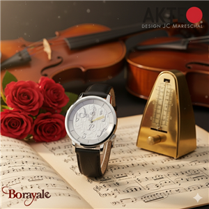 Montre AKTEO Art - Musique Diapason 38 mm argent ronde AMu05