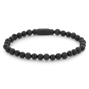 Bracelet Rebel & Rose Black Rocks - Tout Noir - 6mm M, Unisex RR-60088-B-M