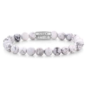 Bracelet Rebel & Rose Vierge Blanc - 8mm M, Homme RR-80066-S-M