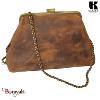 Sac bandoulière KASZER collection Nevada Marron naturel clair touché velours 208