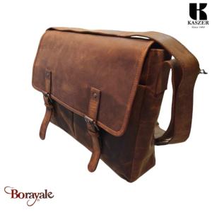 Besace Gibecière KASZER collection Kansas marron naturel foncé 20185-C6