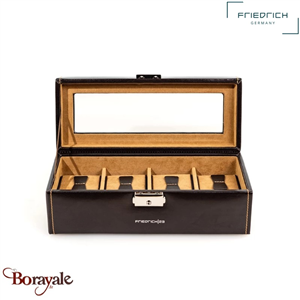 Coffret boite 4 montres, Friederich 1923 série Bond, marron 20086-3