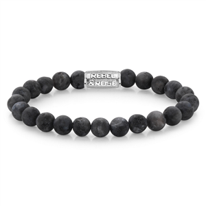 Bracelet Rebel & Rose Séduction Gris Mat - 8mm M, Homme RR-80025-S-M