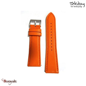 Bracelet de montre TEKDAY Pomme orange, boucle argent 675850