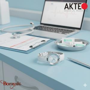 Montre AKTEO Profession Infirmière / Infirmier 38 mm argent ronde PSa06