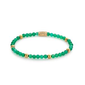 Bracelet Rebel & Rose Green Harmony - 4mm - Plaqué or jaune 18 ct S - po, Femme