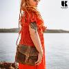 Sac bandoulière KASZER collection Nevada Marron naturel clair touché velours 208