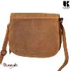 Sac bandoulière KASZER collection Nevada Marron naturel clair touché velours 200