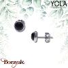 Collection Cabochon Boucles d'oreilles YOLA perles et acier Onyx IG-517