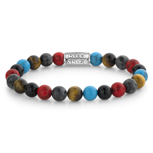 Bracelet Rebel & Rose Été chaud rouge - 8 mm L, Homme RR-80083-S-L