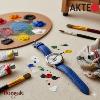 Montre AKTEO Art - Peinture palette et pinceaux 29 mm argent ronde APe23BL